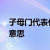 子母門代表什么意思 弱弱的問下子母門什么意思 