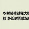 農(nóng)村裝修過程大概要多久 有哪位可以回答我農(nóng)村樓房怎么裝修 多長時間能裝修完 