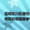 昆明東川區(qū)房價多少 急需昆明東川區(qū)60平米小戶型家庭裝修報價明細表參考一下！ 