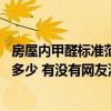 房屋內(nèi)甲醛標(biāo)準(zhǔn)范圍多少正常 我想問一下室內(nèi)甲醛的標(biāo)準(zhǔn)是多少 有沒有網(wǎng)友清楚 房屋內(nèi)甲醛標(biāo)準(zhǔn)范圍多少正常 我想問一下室內(nèi)甲醛的標(biāo)準(zhǔn)是多少 有沒有網(wǎng)友清楚