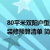 80平米雙陽戶型裝修效果圖 長春雙陽區(qū)50平米小戶型家庭裝修預(yù)算清單 簡單點的 