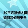 30平方裝修大概要多少錢 30平米的房子裝修材料費多少錢 如何裝修最安全 