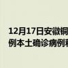 12月17日安徽銅陵最新疫情消息今天實時數(shù)據(jù)通報：新增0例本土確診病例和0例無癥狀感染者