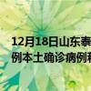 12月18日山東泰安最新疫情消息今天實(shí)時(shí)數(shù)據(jù)通報(bào)：新增0例本土確診病例和0例無癥狀感染者