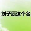 劉子辰這個名字怎么樣（劉子辰的名字打分）