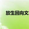 放生回向文怎么說回向自己（放生回向）