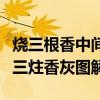 燒三根香中間香灰搭在左邊什么意思(燒香時三炷香灰圖解) 燒三根香中間香灰搭在左邊什么意思(燒香時三炷香灰圖解)
