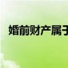 婚前財(cái)產(chǎn)屬于夫妻共同財(cái)產(chǎn)嗎（婚前財(cái)產(chǎn)）