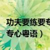 功夫要練要專心粵語歌是什么歌（功夫一定要專心粵語）