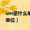 um是什么單位的是什么意思?。╱m是什么單位）