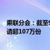 乘聯(lián)分會(huì)：截至9月19日全國(guó)累計(jì)收到汽車(chē)報(bào)廢更新補(bǔ)貼申請(qǐng)超107萬(wàn)份