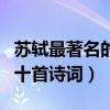 蘇軾最著名的十首詩詞及意思（蘇軾最著名的十首詩詞）