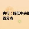 央行：降低中央銀行政策利率 7天逆回購操作利率下調(diào)0.2個百分點