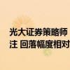 光大證券策略師：港股大幅回落表明市場對A股表現(xiàn)比較關(guān)注 回落幅度相對合理