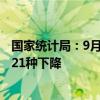 國家統(tǒng)計(jì)局：9月下旬與9月中旬相比，26種產(chǎn)品價(jià)格上漲，21種下降