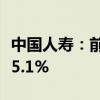 中國人壽：前三季度原保險(xiǎn)保費(fèi)收入同比增長5.1%